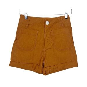 By Anthropologie Womens Megan Patch Cuffed High Rise Shorts Size 25 Stretch